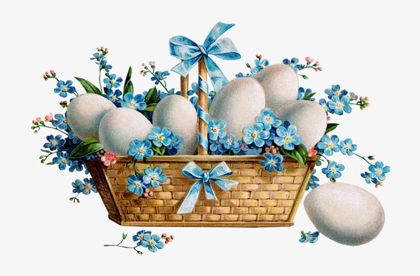 Easter Basket Of Eggs And Forget Me Nots Digital Naturepoet - Church Of All Saints, transparent png download