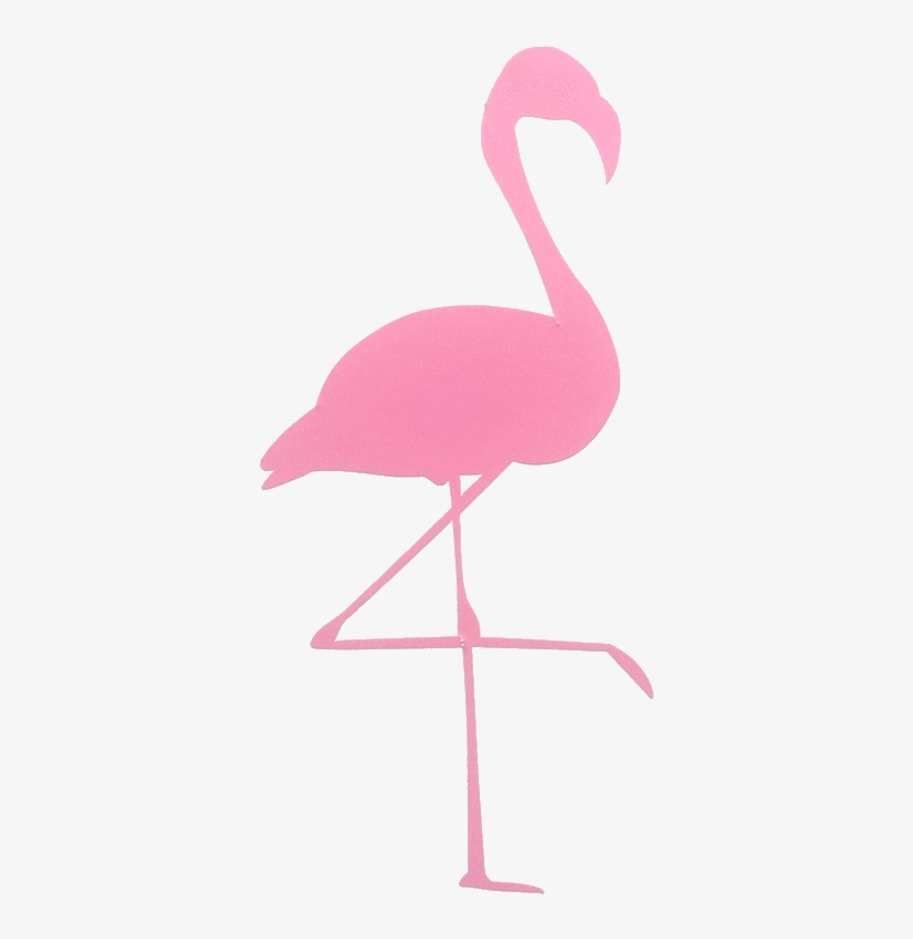 Flamingosticker - Flamingo In A Flock Of Pigeons Wall Decal, transparent png download