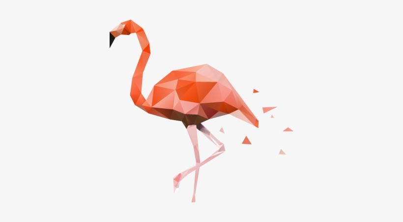Geometric Pink Flamingo Wall Art Decal - Polygon Art Flamingo Png, transparent png download