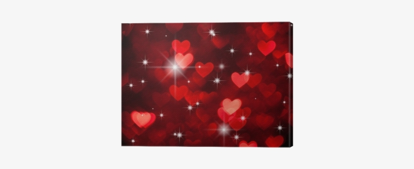 Red Hearts Shape With Sparkles As Background Canvas - Stock Photography, transparent png download