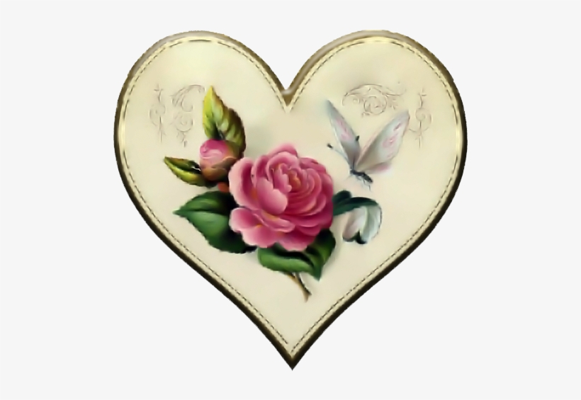 Vintage Rose Heart Button - Happy Name Day In Greek, transparent png download
