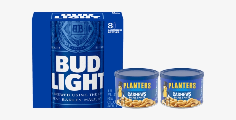 Budweiser® Or Bud Light® And Planters® Mixed Nuts Or - Bud Light Beer, 24 Pack, 16 Fl Oz, transparent png download