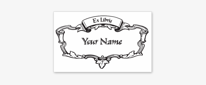 Scrolls & Leaves Bookplate • Ex Libris Your Name • - Obstinate Elizabeth Bennett Round Ornament, transparent png download