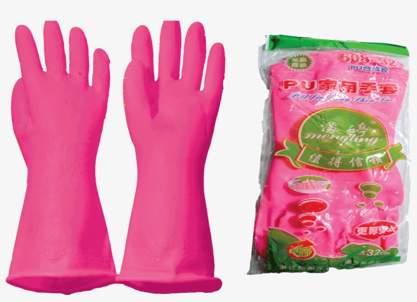 Pvc Rubber Gloves Voilet Pi - Pink Rubber Gloves Transparent, transparent png download