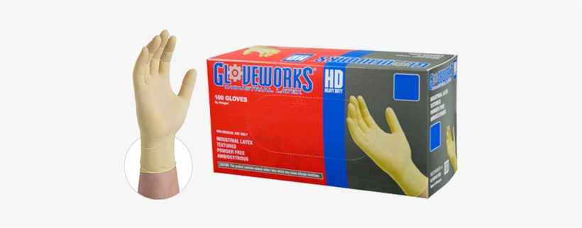 Nitrile-gloves - Ammex Gloveworks Hd Latex Gloves - Small, transparent png download