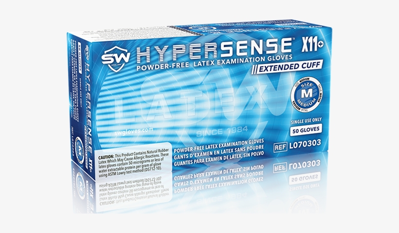 Hypersense X11 Latex Medical/exam Gloves - Sw Gloves Hypersense X11+ Latex Medical/exam Gloves, transparent png download
