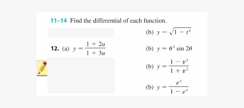 Find The Differential Of Each Function - Function, transparent png download