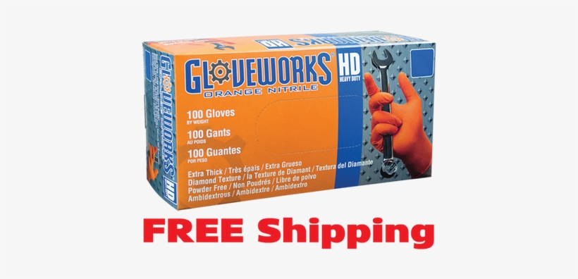 Image - Ammex - Gwon46100 - Nitrile Gloves - Gloveworks - Disposable,, transparent png download