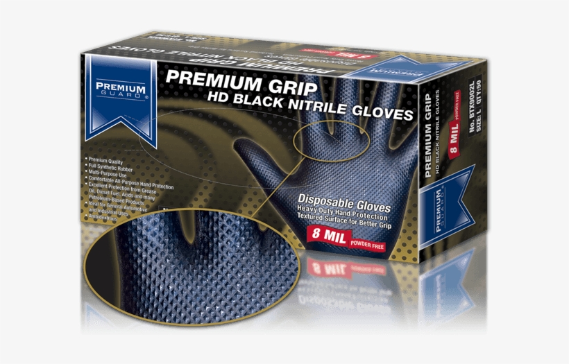 Textured Nitrile Gloves - Premium Guard Gloves, transparent png download