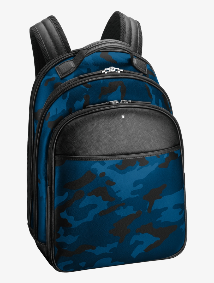 Blue Leather Backpack Small, transparent png download