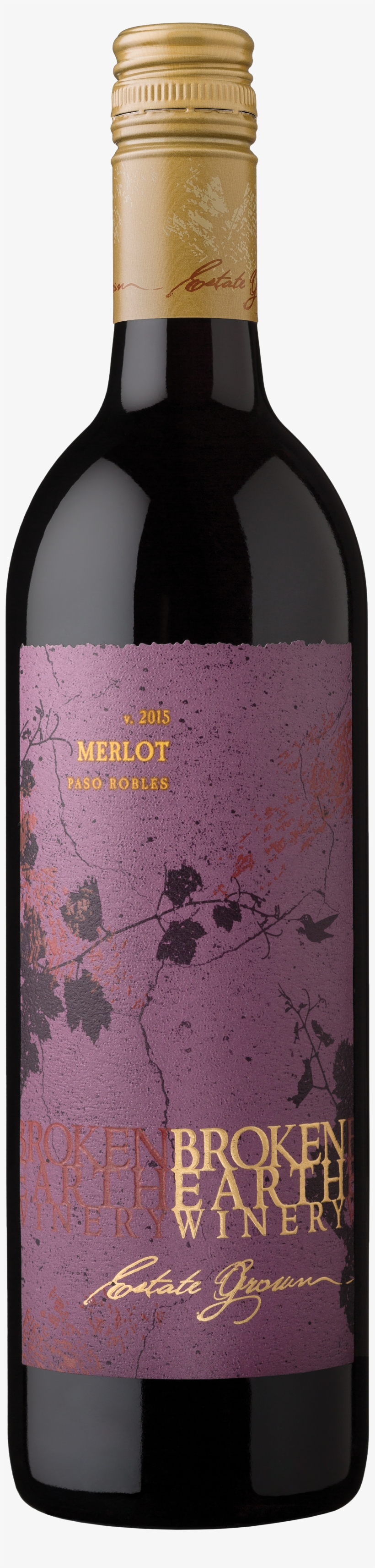 2015 Broken Earth Merlot - Broken Earth Winery, transparent png download