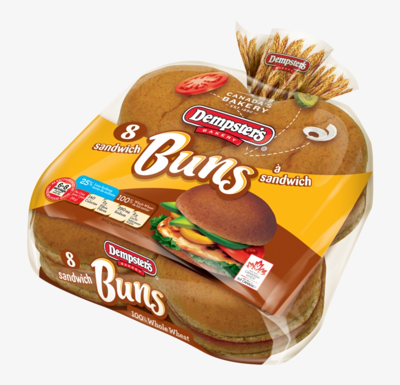 Dempster's® Original Whole Wheat Hamburger Buns - Dempster's Originals 100% Whole Wheat Sandwich Buns, transparent png download