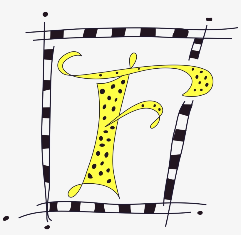 Hand Lettered Decorative Type Of The Letter F - Letter, transparent png download