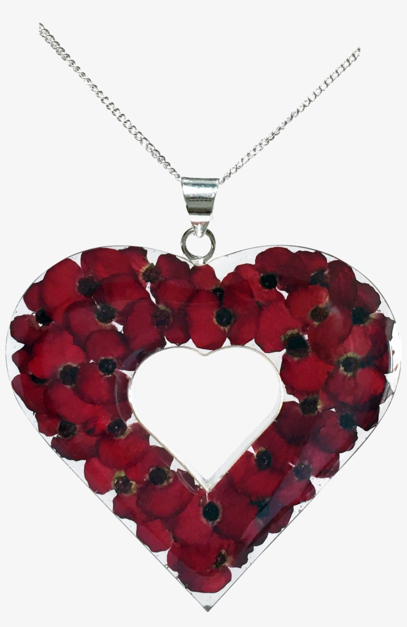 Poppy Necklace Double Heart Sterling Silver - Poppy Necklace – Double Heart – Sterling Silver, transparent png download