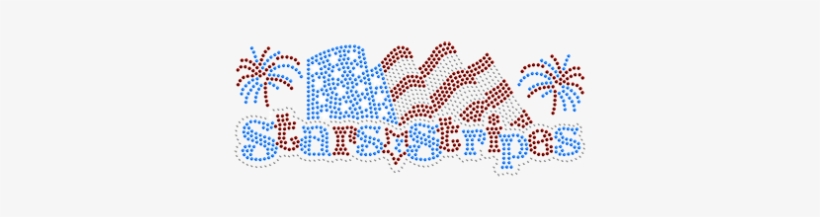 Bling Bling American Star Stripes Flag Rhinestone Transfer - Cross-stitch, transparent png download