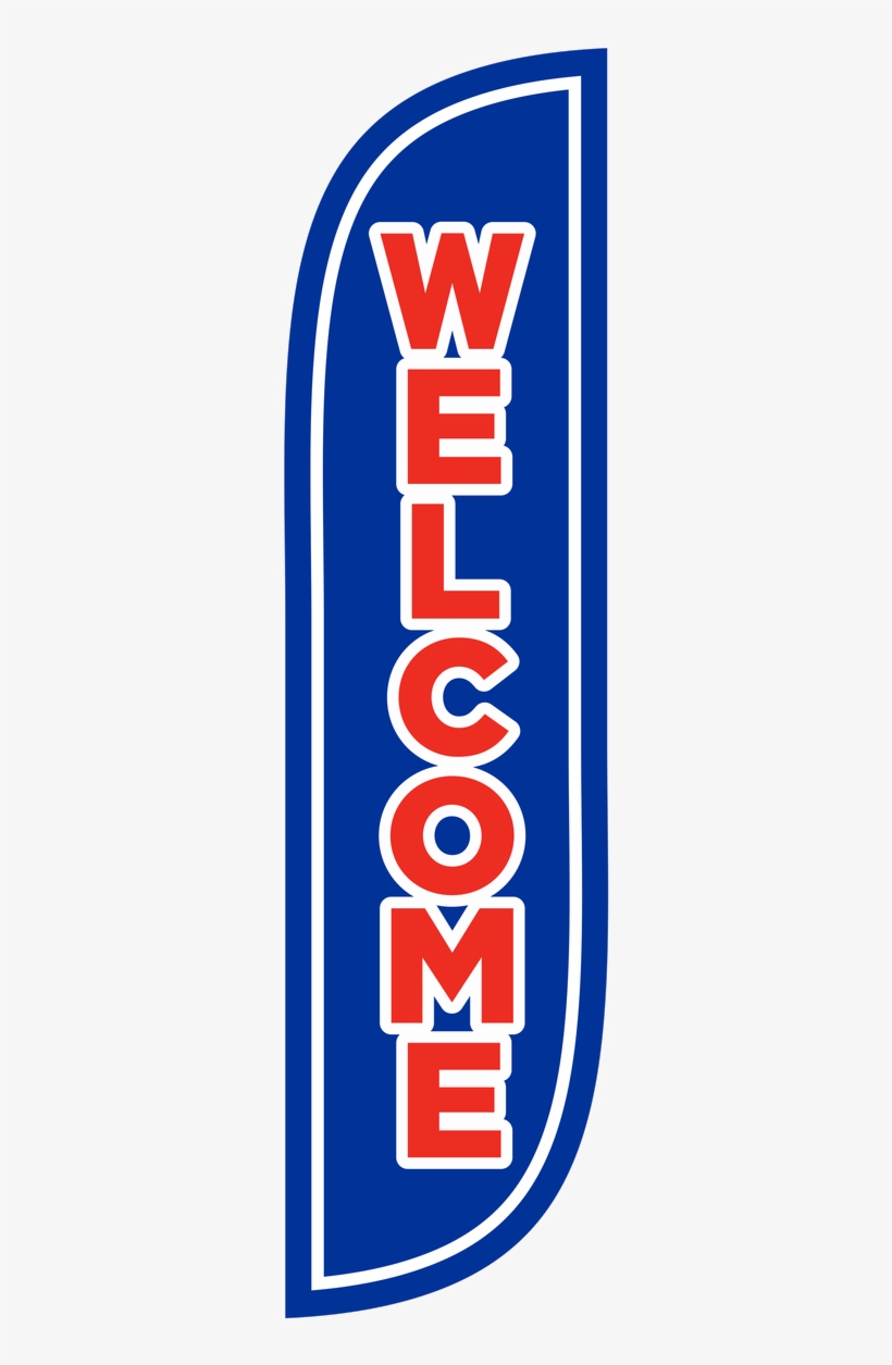 5ft Welcome Feather Flag Blue - Welcome Feather Flag, transparent png download