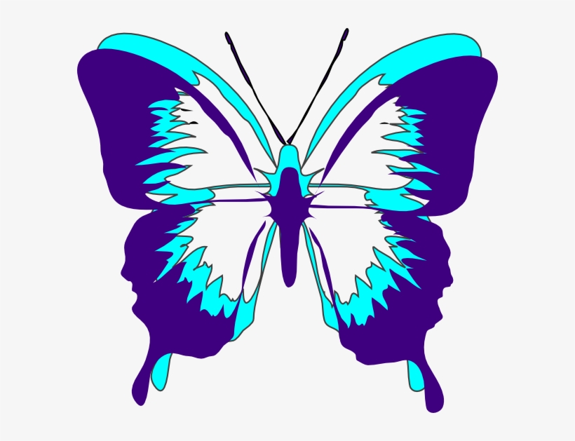 Turquoise Clipart Purple Butterfly - Butterfly Clip Art Png, transparent png download