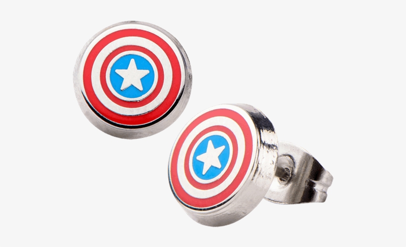 Captain America Shield Logo Stud Earrings, transparent png download