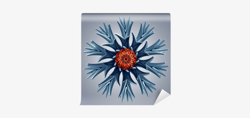 3d Abstract Organic Flower Snowflake Star Shape Wall - Shape, transparent png download