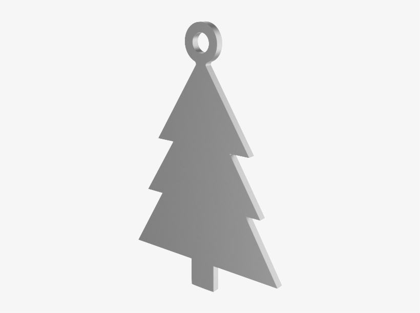 Xmas Tree Silver Decoration, transparent png download