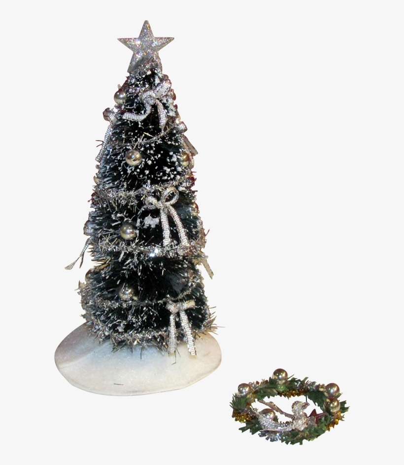 1 Inch Scale Decorated Christmas Tree In Silver Dollhouse - Dollhouse, transparent png download