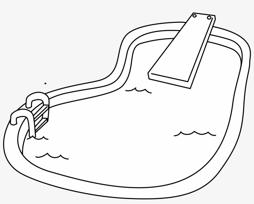 Swimming Pool Line Art - Swimming Pool Black And White Png Transparent