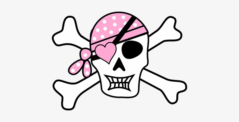 Pirate Skull Skull And Crossbones Eye Patc - Girl Pirate Skull, transparent png download