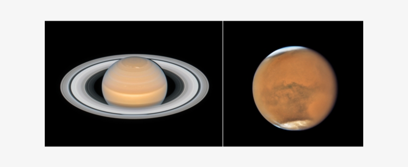 Saturn And Mars At Opposition - Hubble Saturn, transparent png download