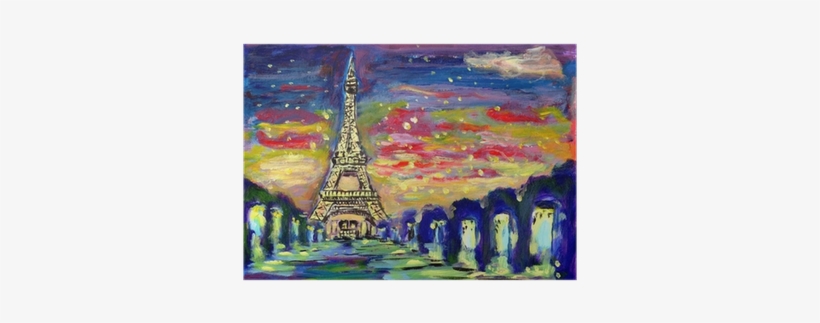 Watercolor Sunset Png - Art Print: Jim80's Oil Painting Sunset Paris, 61x46cm., transparent png download
