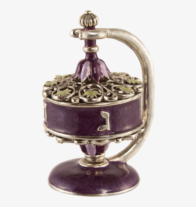 Filigree Dreidel - Purple And Silver Filigree Dreidel, transparent png download