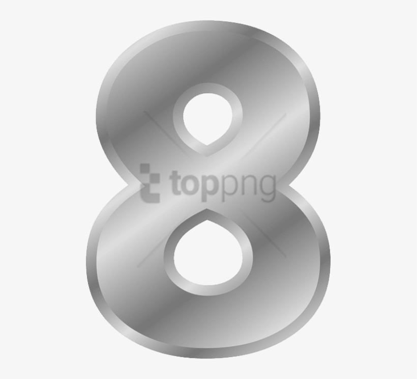 Font, Metal, Number, Silver, Effect, Numbers - Numero 8 Png, transparent png download