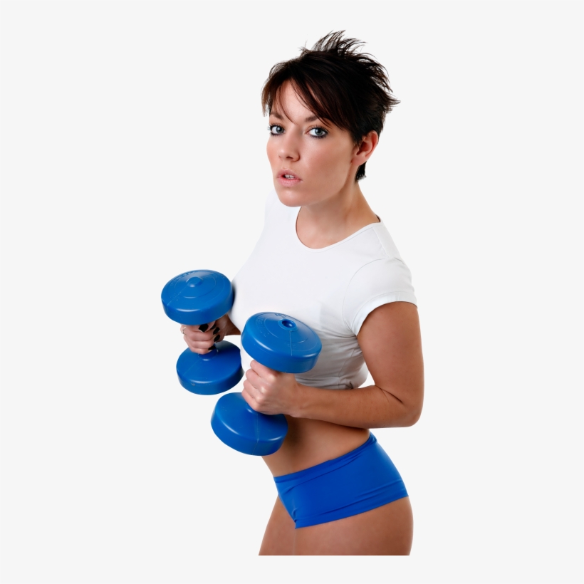 Young Fitness Woman Exercises With Dumbbell Png Image - Woman Exercising Png, transparent png download