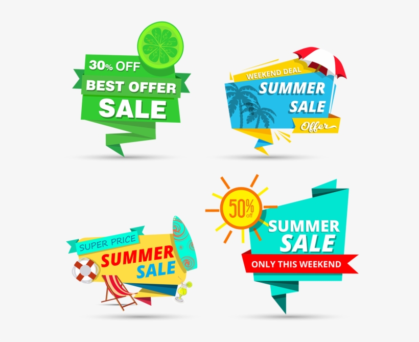 Summer Sale Tags - Png Vector Offer, transparent png download