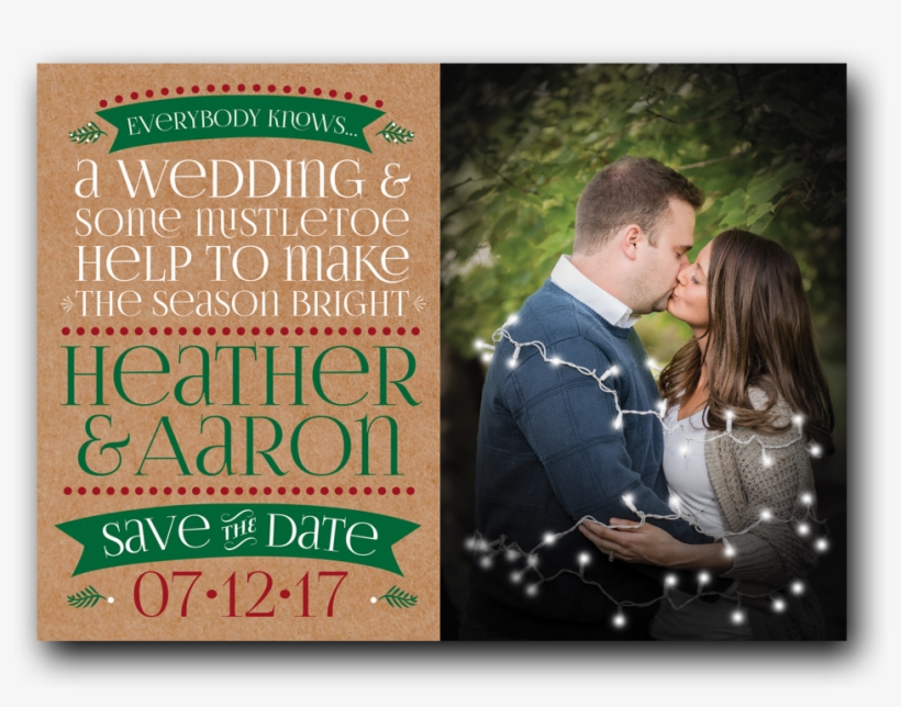 A Wedding And Some Mistletoe Save The Date - Kiss On Lips, transparent png download