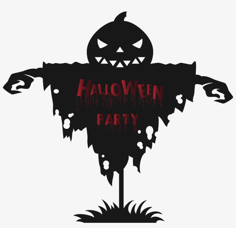 Halloween Party Scarecrow Png Clip Art Image, transparent png download