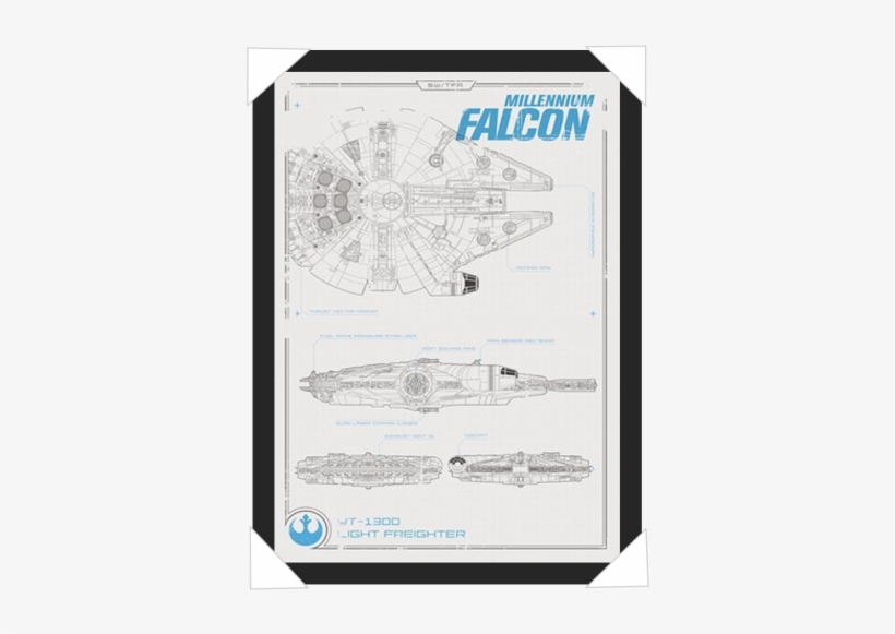 #408 - Official Star Wars Millenium Falcon A3 Poster, transparent png download