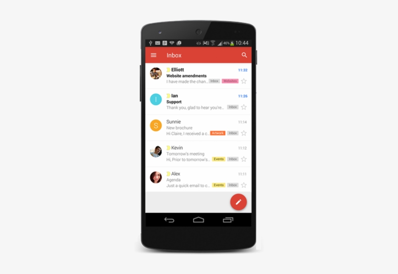 Gmail For Mobile - Gmail Mobile Interface, transparent png download
