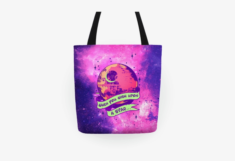 When You Wish Upon A Death Star Tote - Galaxy Tote Bag, transparent png download