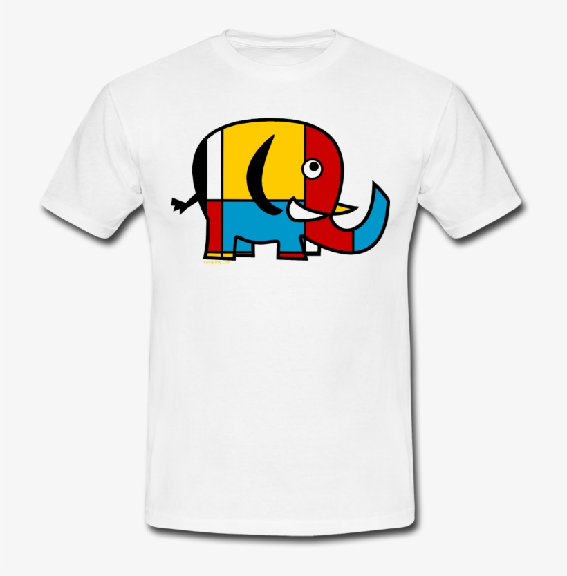 Men's White Elephant T-shirt From Laughing Lion Design - T-shirt, transparent png download