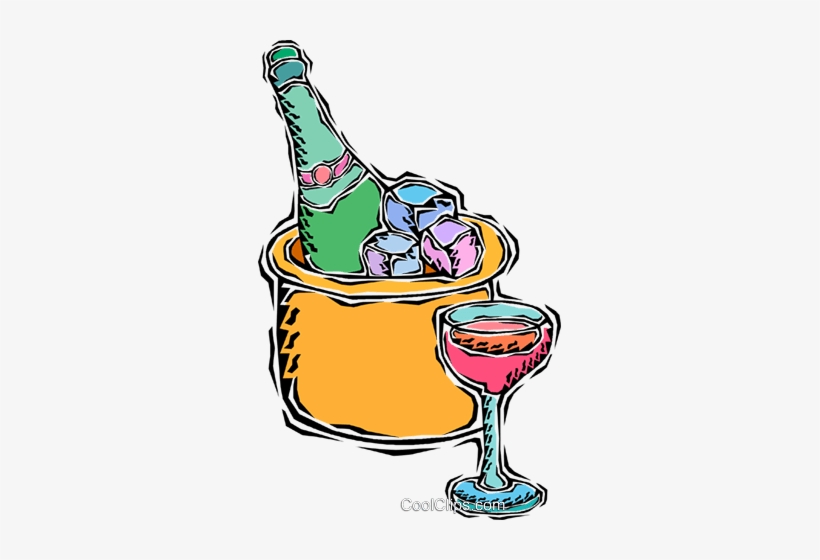 Ice Bucket With Champagne Royalty Free Vector Clip, transparent png download