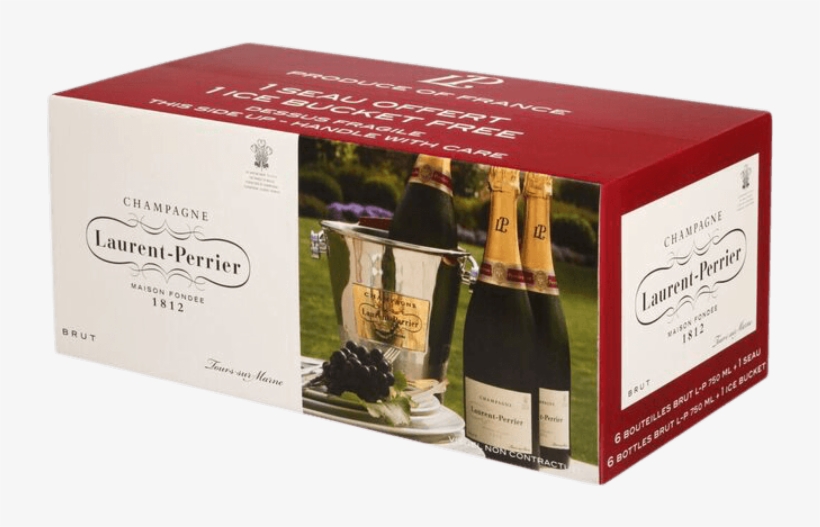 Laurent Perrier L P Brut Nv 6 Pack & Ice Bucket - Laurent Perrier Brut Six Bottle Case With Ice Bucket, transparent png download