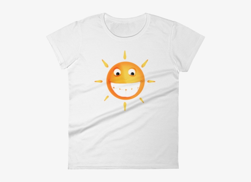 Smiling Sun White Color Shirt - T-shirt, transparent png download