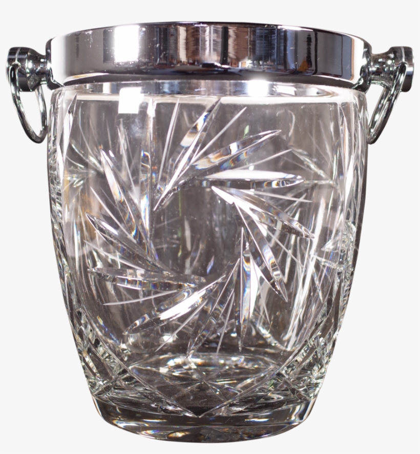 Cut Glass And Chrome Ice Bucket - Lid, transparent png download