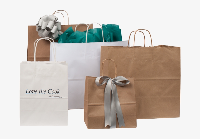 Kraft Serrated Edge Shopper - Paper Bag, transparent png download