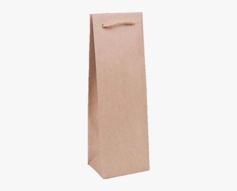 Brown Kraft Bottle Bag - Wood, transparent png download