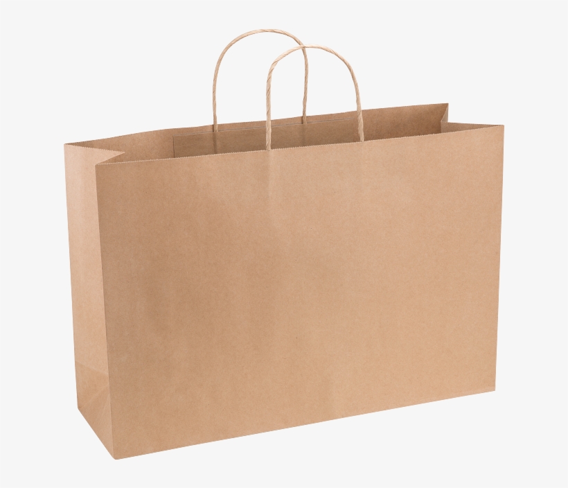 Paper Bag Extra Large Wide 420w X 130d X 310h Natural - Paper Bag, transparent png download
