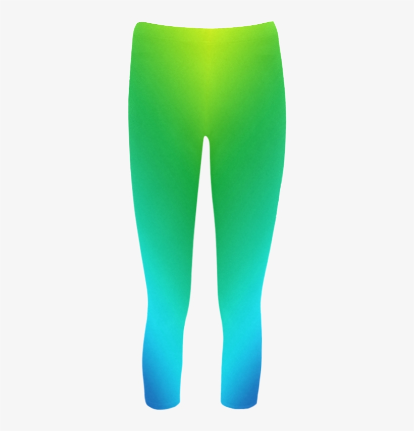 Green Gradient Vas2 Capri Legging - Leggings, transparent png download