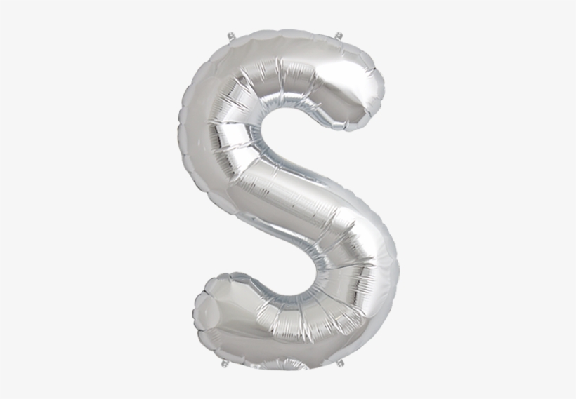 34" Silver Letter S Foil Balloon - Balloon Letters Silver S Transparent