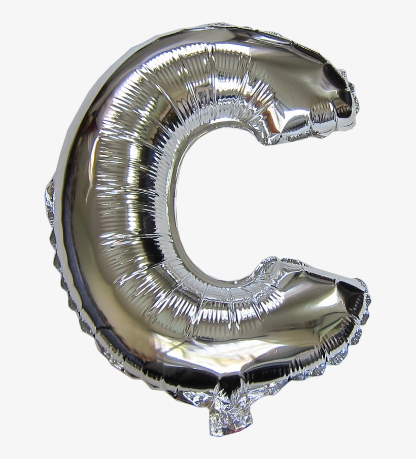 16“ Silver Letter Helium Foil Balloon C - Foil Balloon, transparent png download