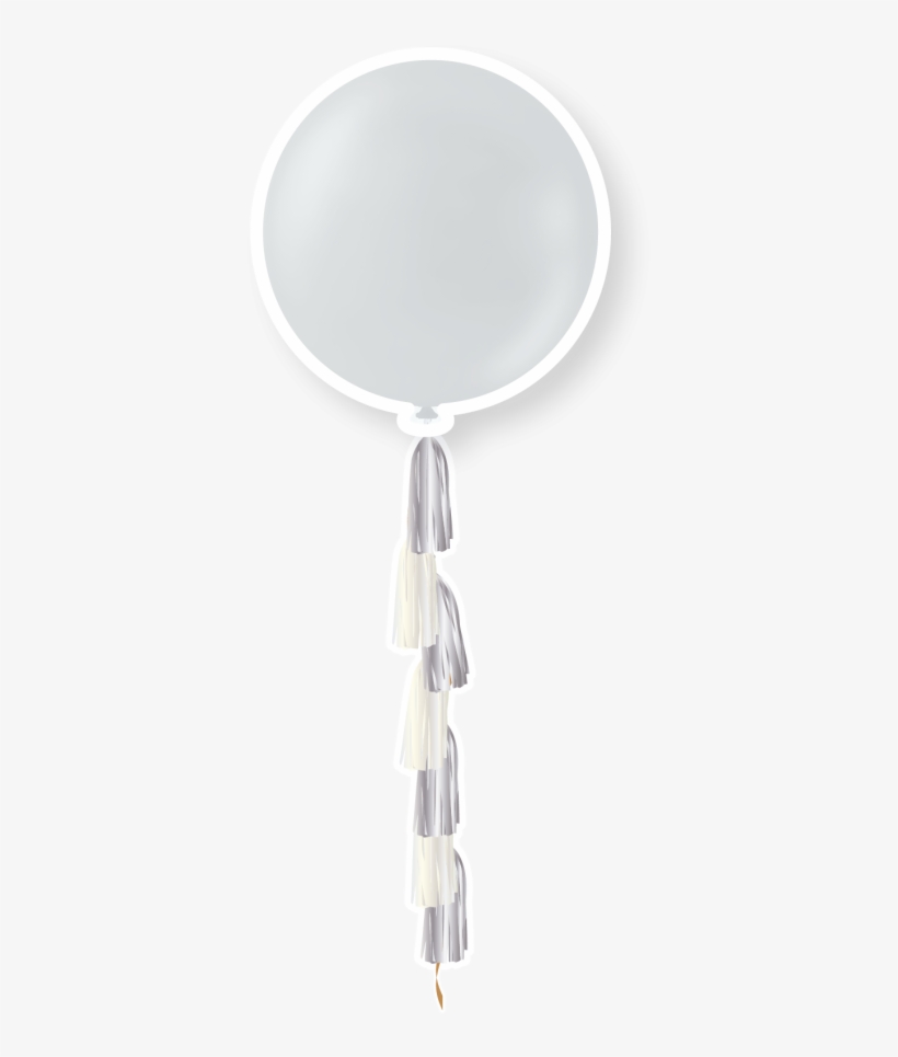 36" Silver Metallic Tassel Balloons - Balloon, transparent png download